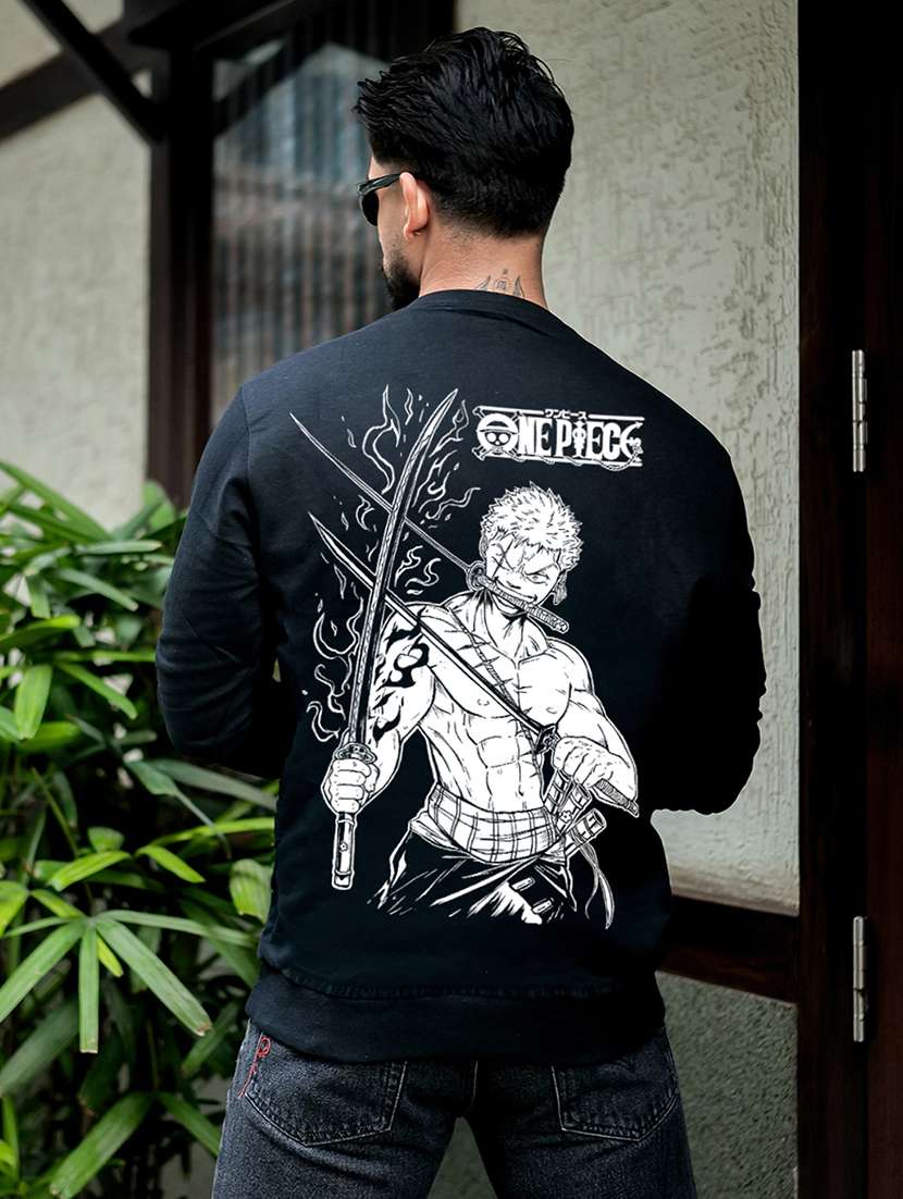 men printed long sleeve regular fit sweatshirt