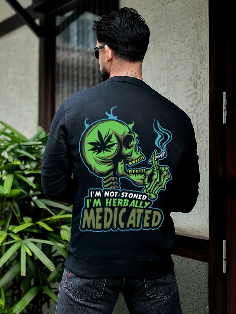 men printed long sleeve regular fit sweatshirt