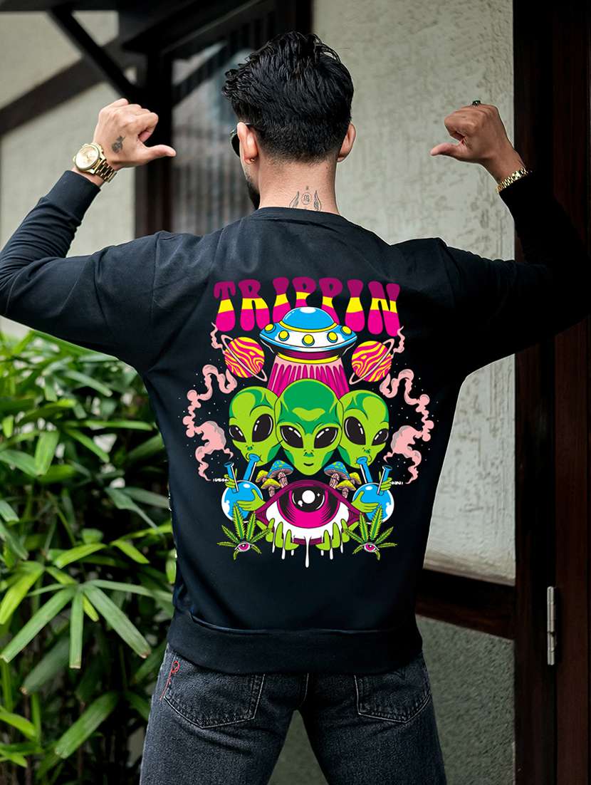 men printed long sleeve regular fit sweatshirt - 22264777 -  Standard Image - 3