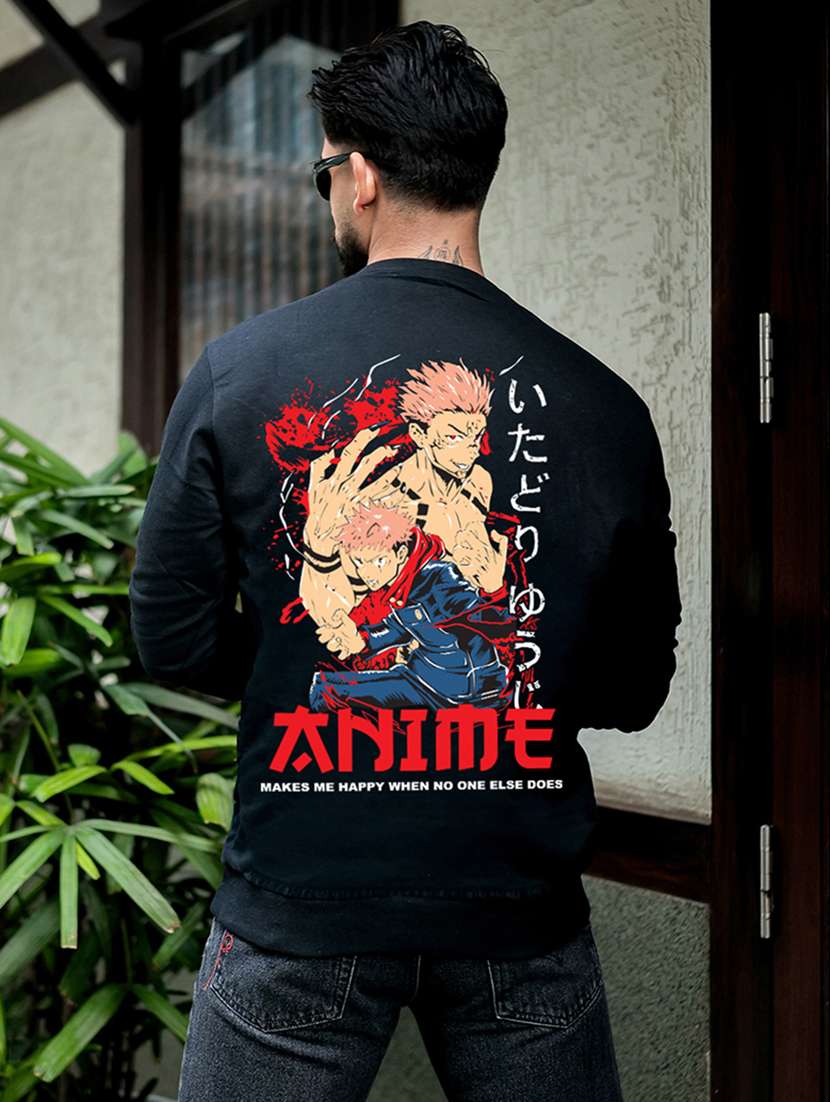 men printed long sleeve regular fit sweatshirt