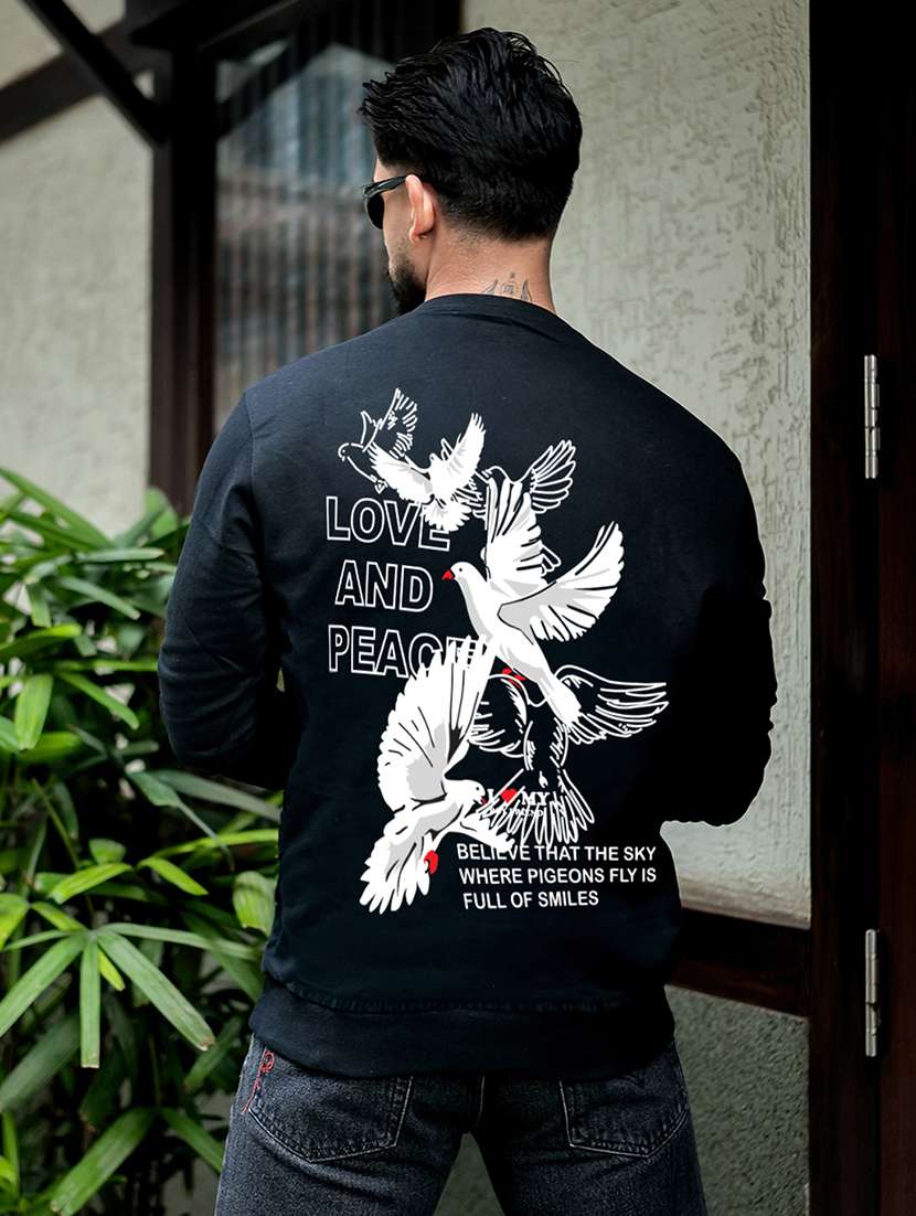 men printed long sleeve regular fit sweatshirt