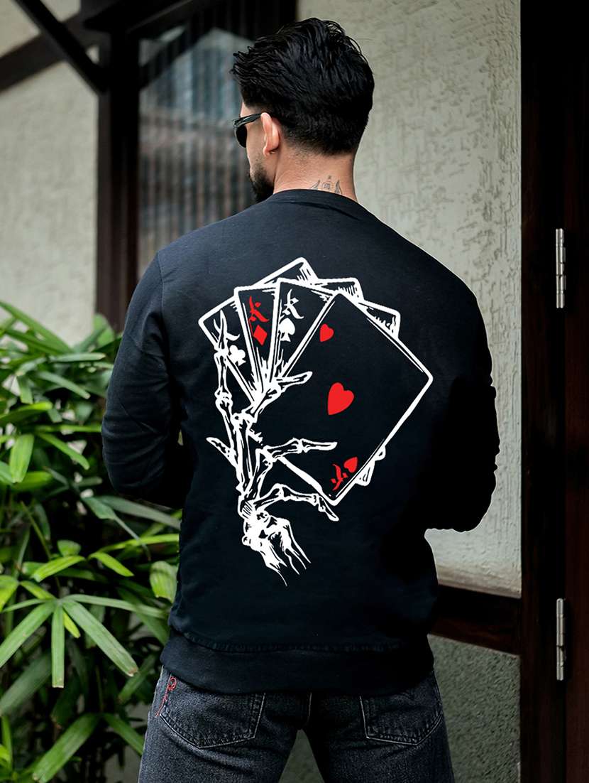 men graphic long sleeve regular fit sweatshirt