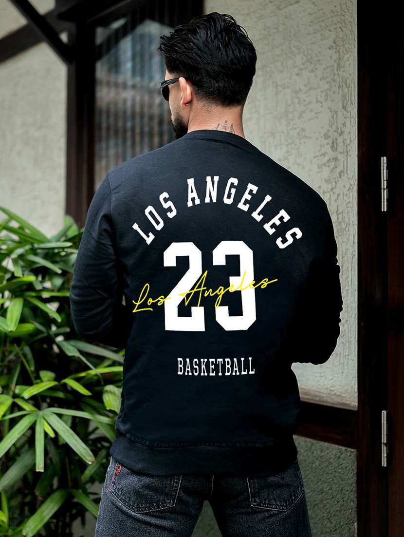 men typographic long sleeve regular fit sweatshirt