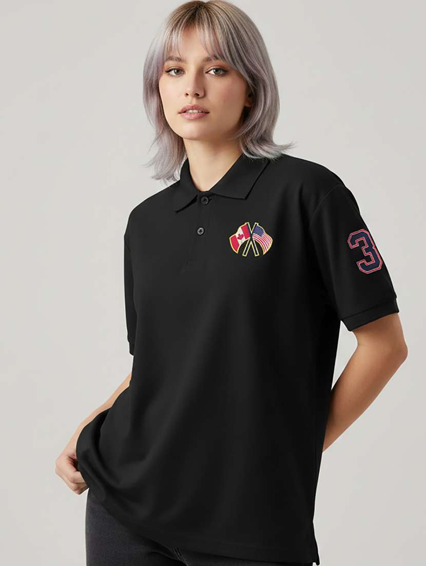 women short sleeve oversized polo t-shirt
