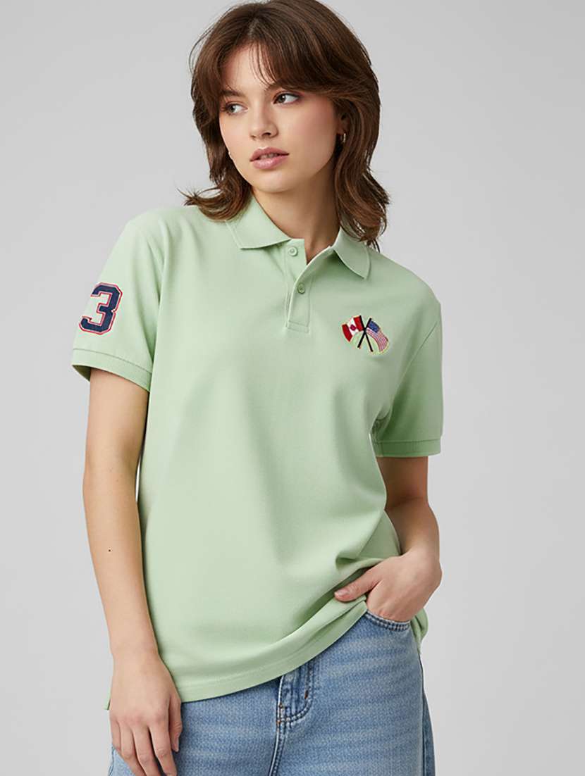 women short sleeve oversized polo t-shirt