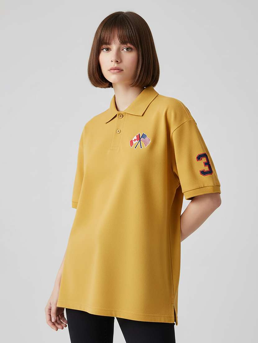 women short sleeve oversized polo t-shirt