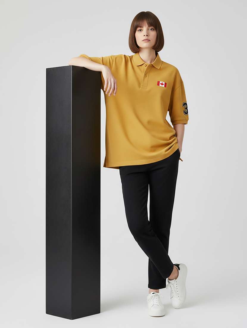 women short sleeve oversized polo t-shirt - 22264816 -  Standard Image - 3