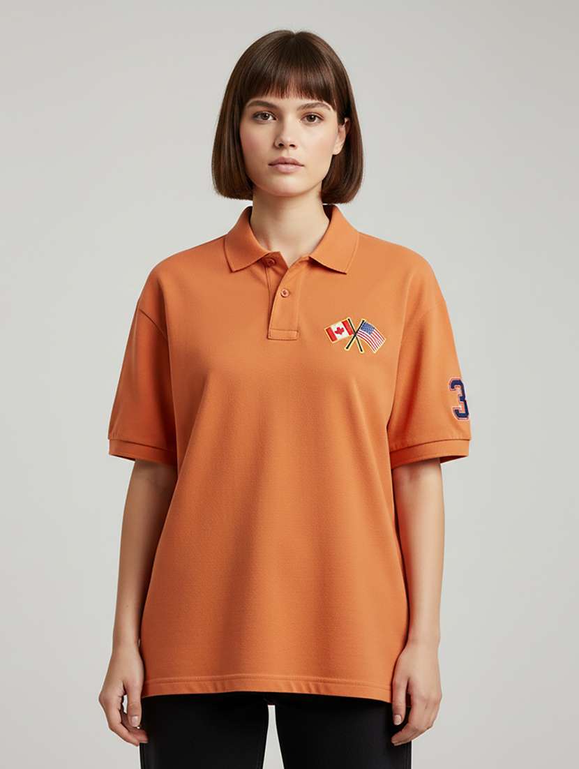women short sleeve oversized polo t-shirt