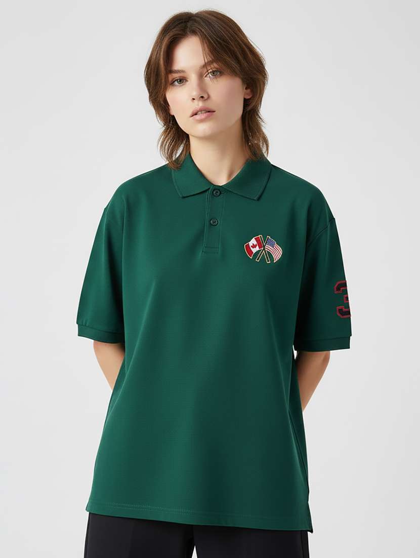 women short sleeve oversized polo t-shirt