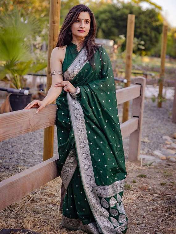 women self design banarasi saree with blouse