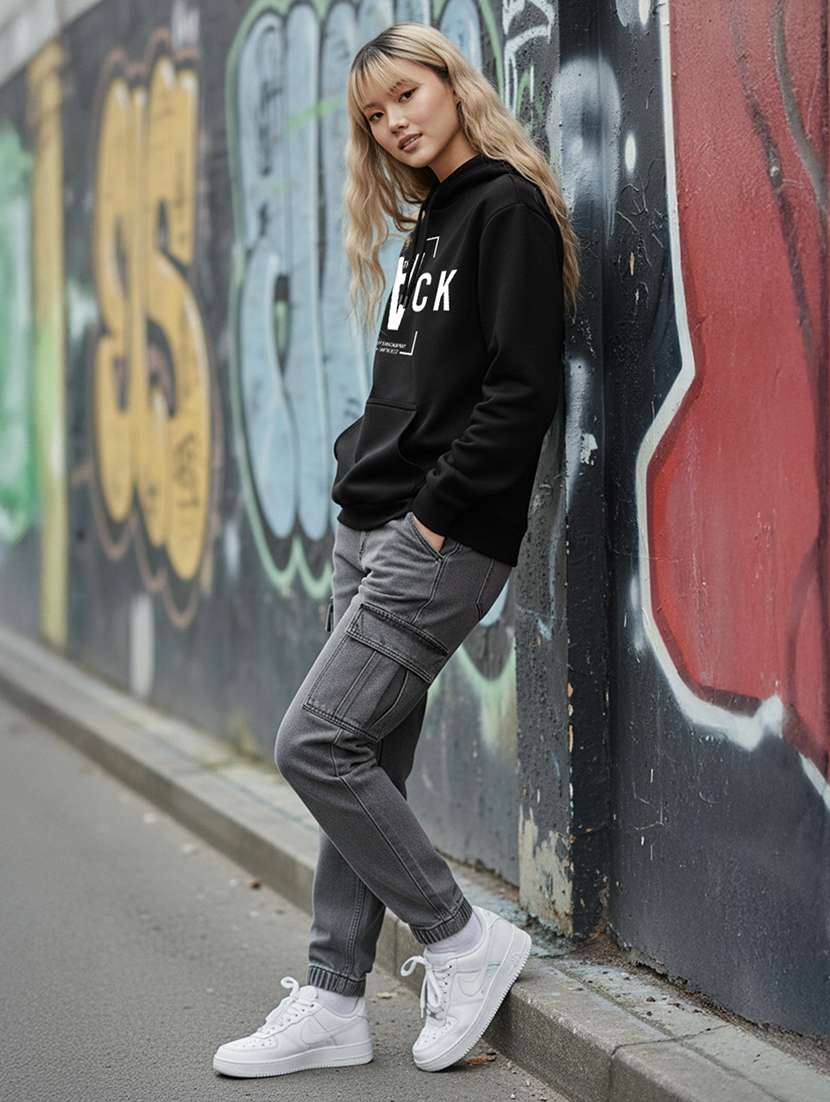 women printed long sleeve hooded sweatshirt - 22264979 -  Standard Image - 5