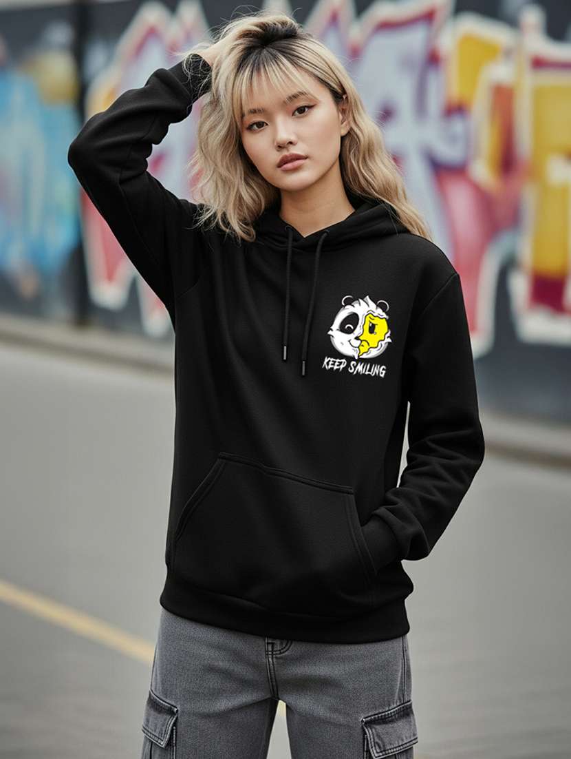 women printed long sleeve hooded sweatshirt - 22264983 -  Standard Image - 3