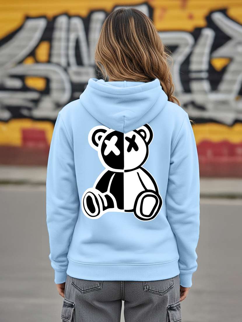 women printed long sleeve hooded sweatshirt