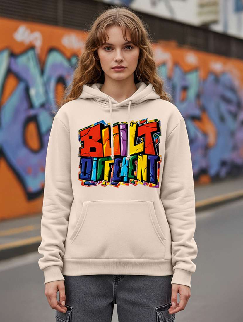 women printed long sleeve hooded sweatshirt