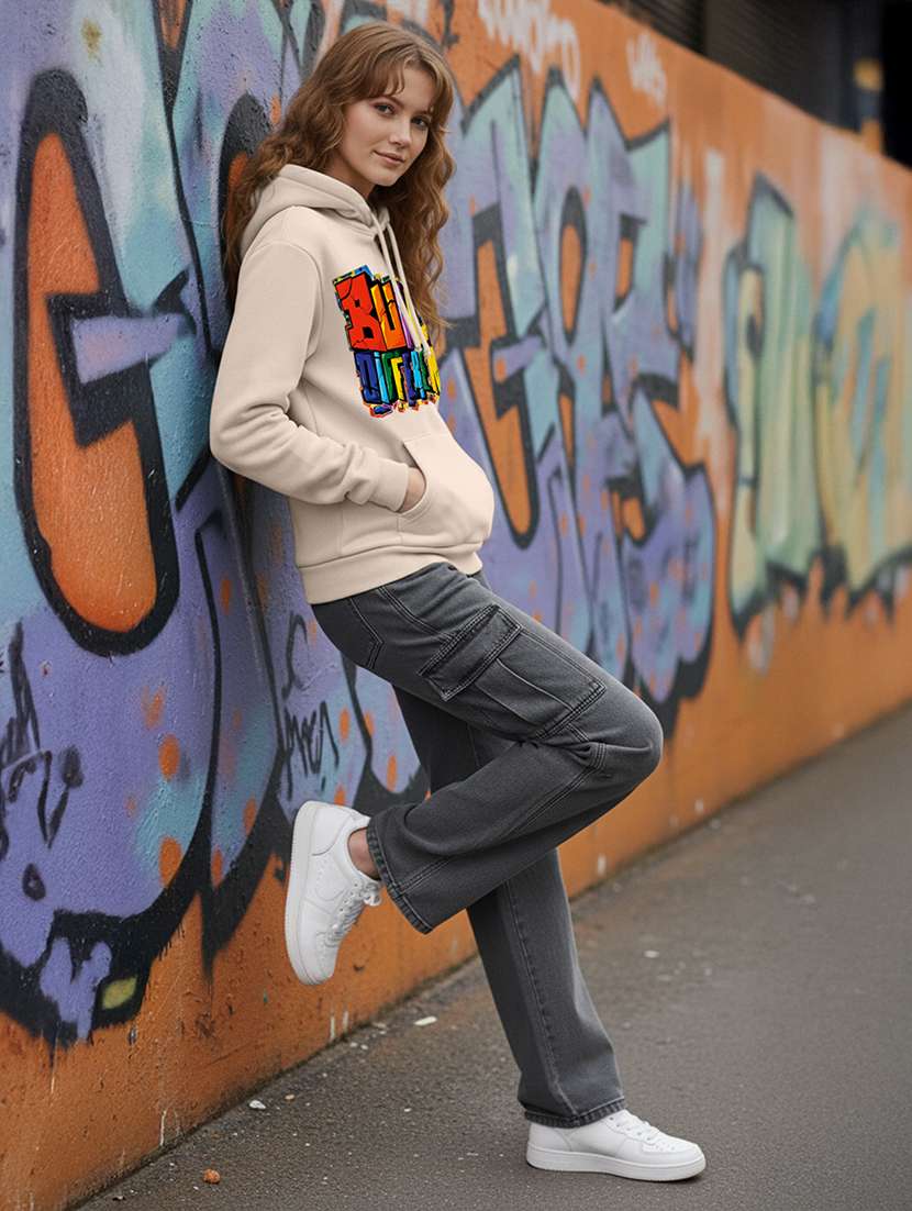 women printed long sleeve hooded sweatshirt - 22264994 -  Standard Image - 5