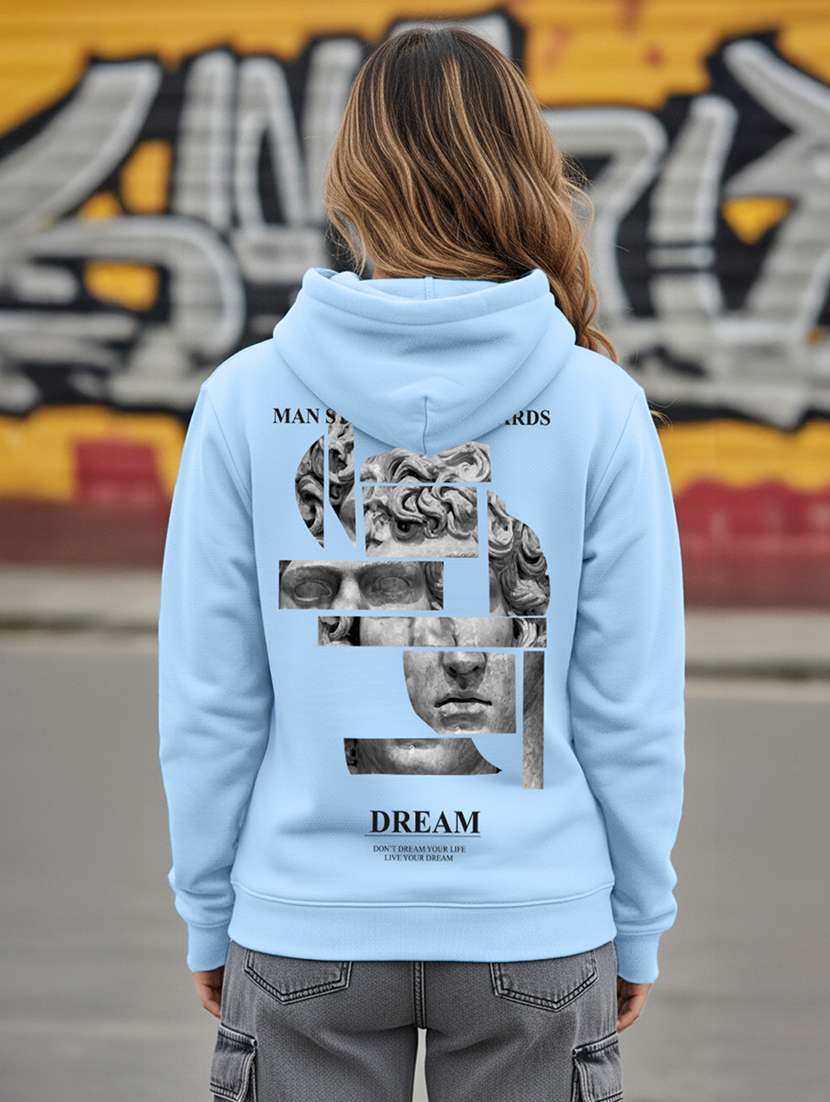 women printed long sleeve hooded sweatshirt