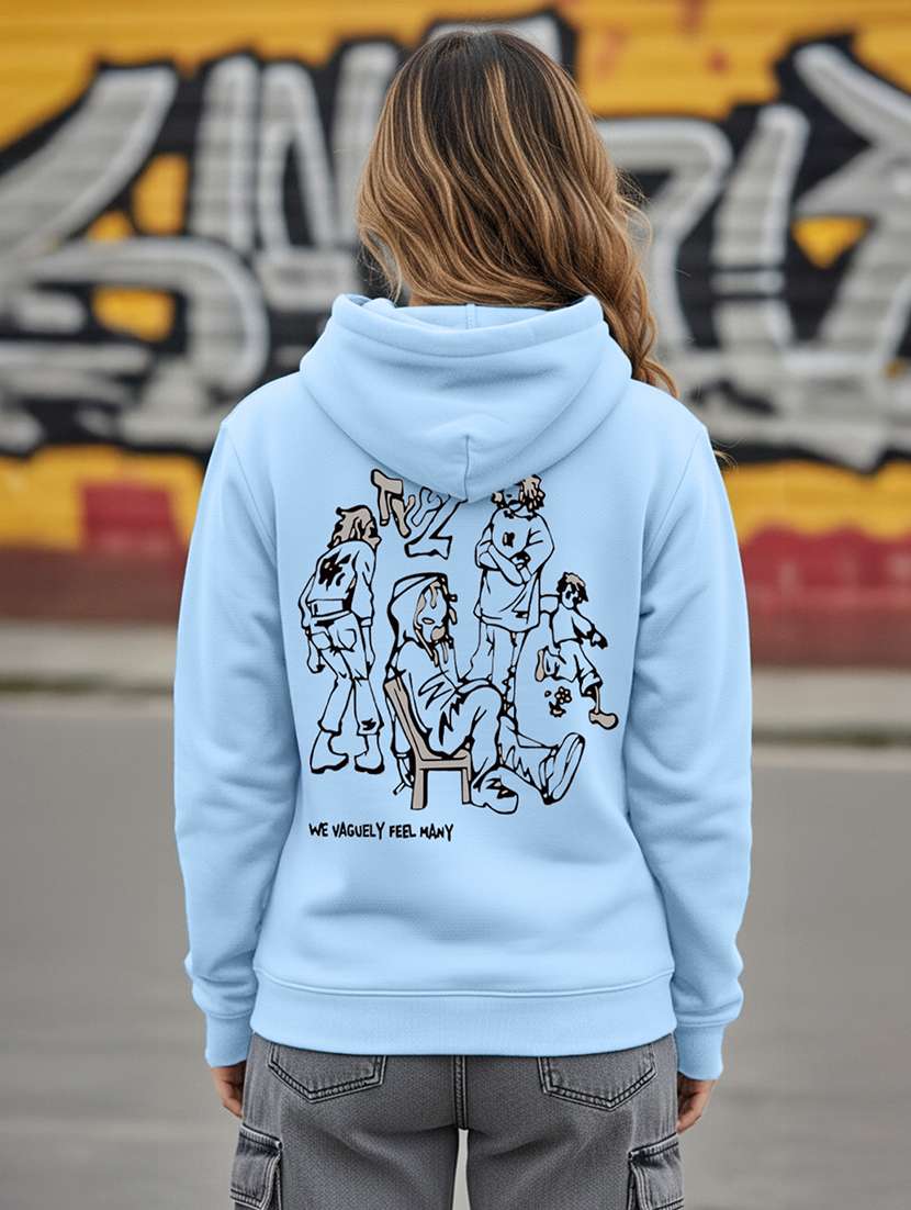 women printed long sleeve hooded sweatshirt