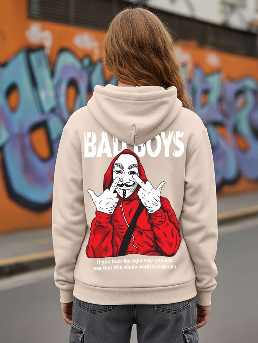 women printed long sleeve hooded sweatshirt
