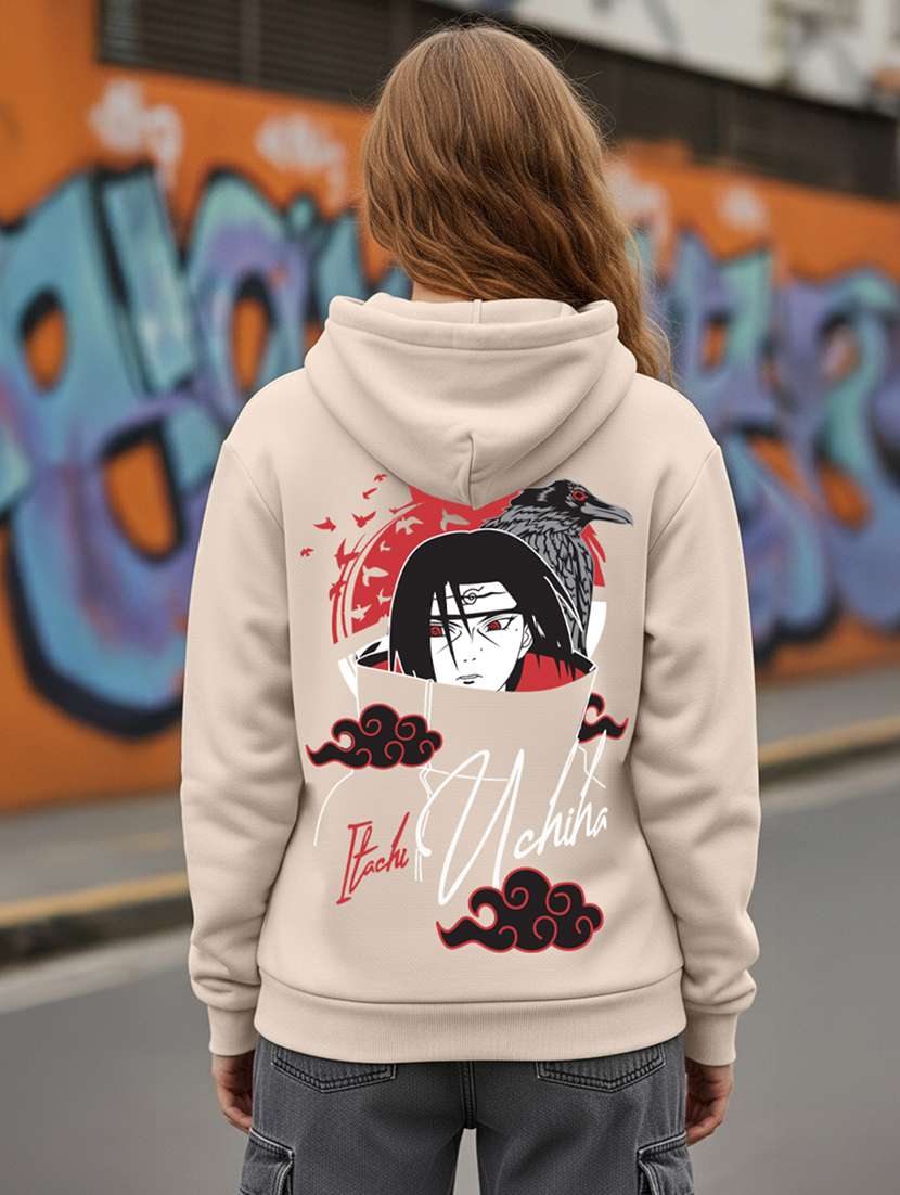 women printed long sleeve hooded sweatshirt