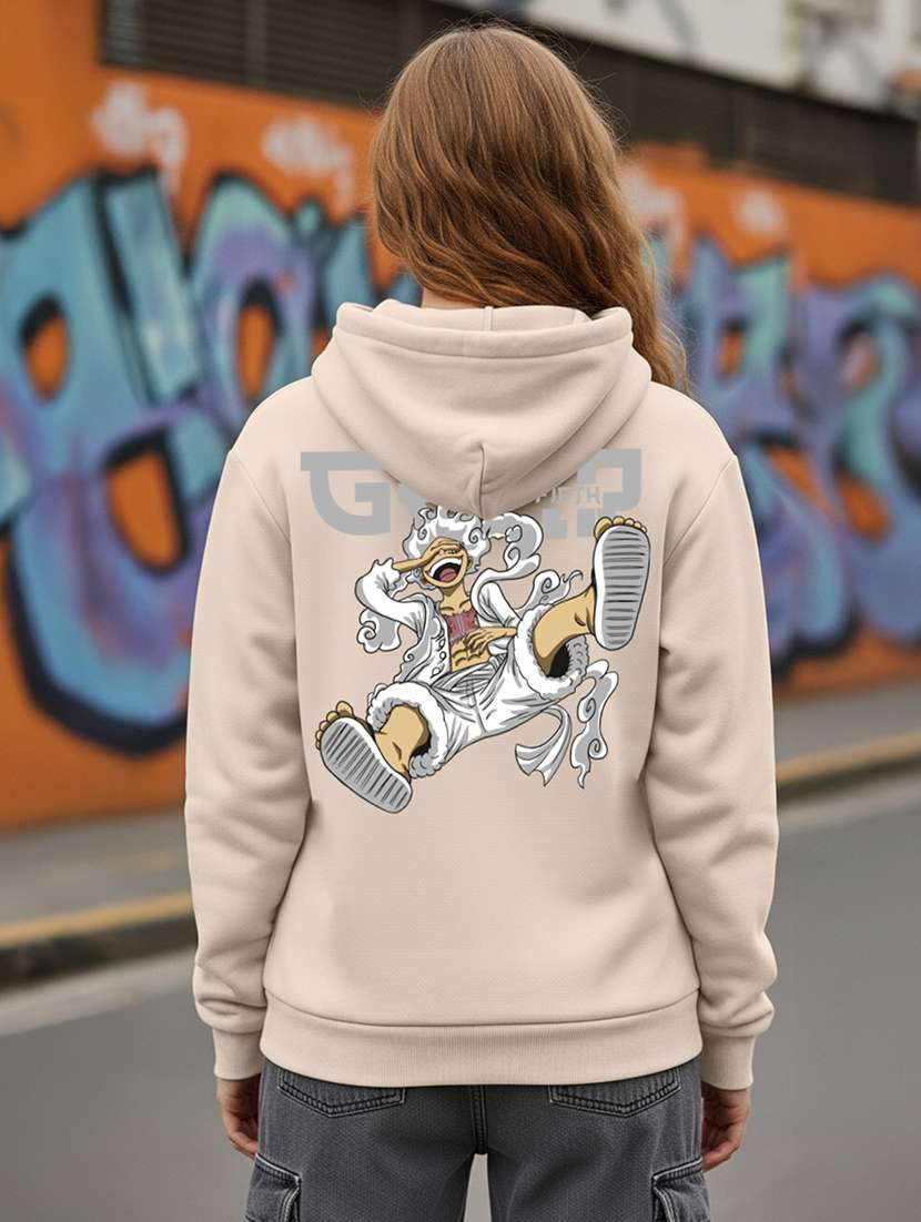 women printed long sleeve hooded sweatshirt