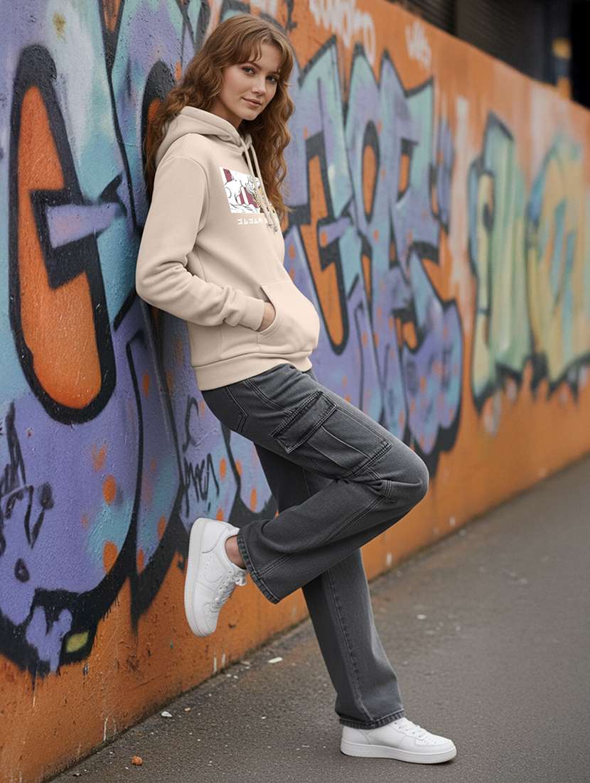 women printed long sleeve hooded sweatshirt - 22265014 -  Standard Image - 5