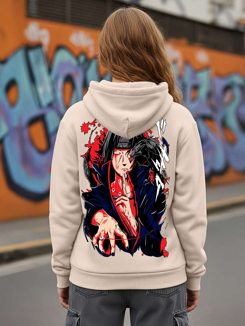 women printed long sleeve hooded sweatshirt