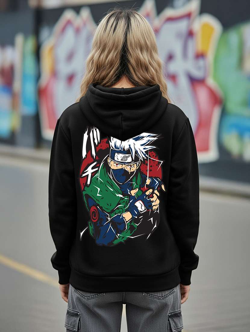 women printed long sleeve hooded sweatshirt