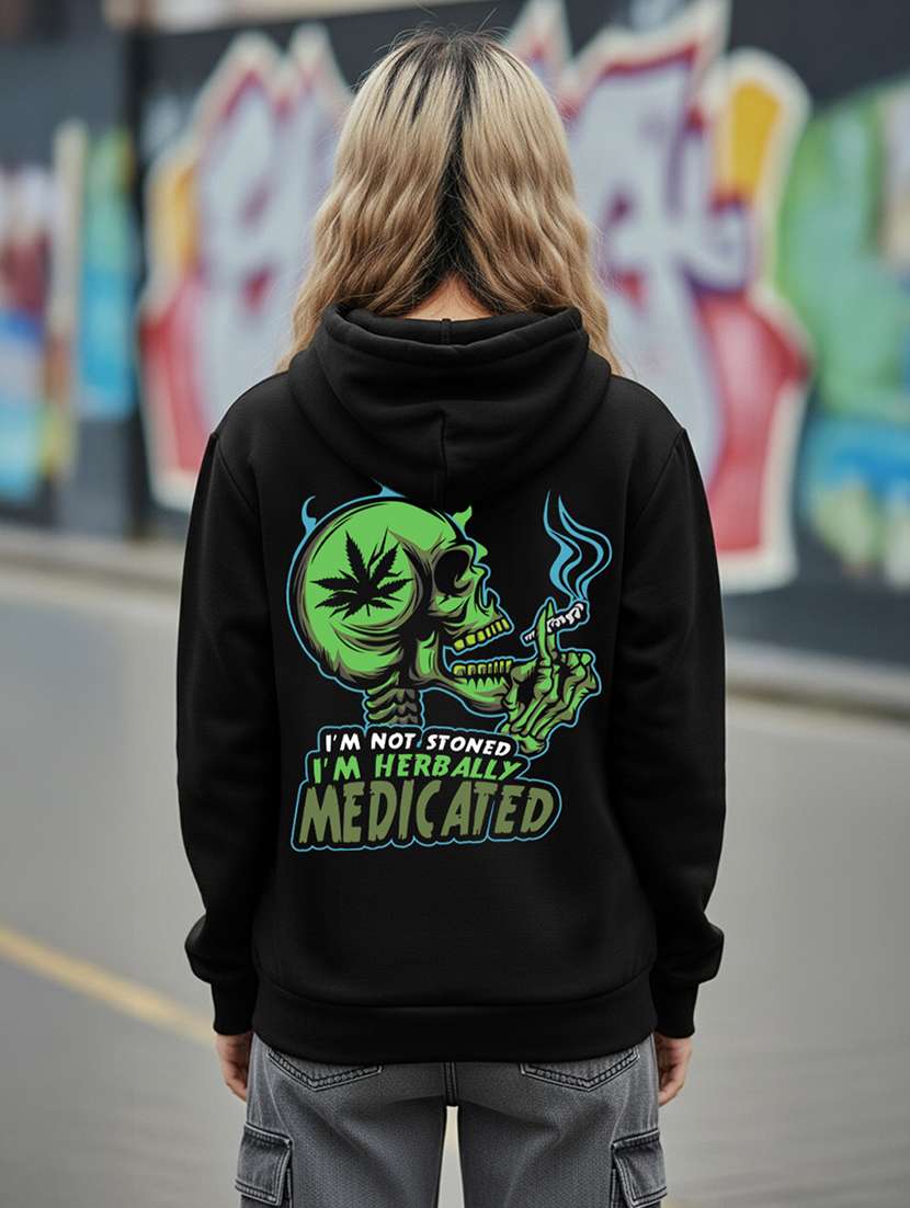 women printed long sleeve hooded sweatshirt