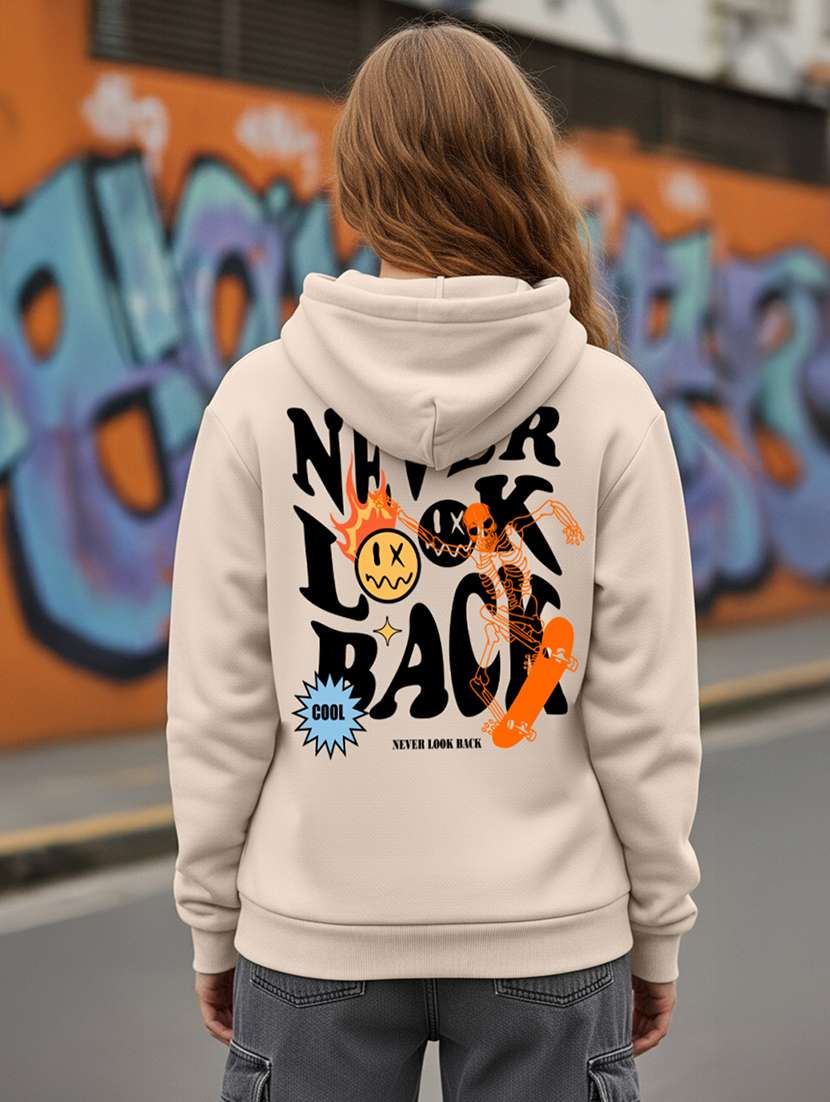 women printed long sleeve hooded sweatshirt