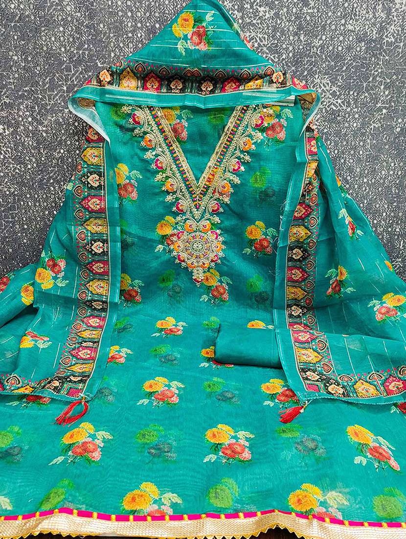 Women Floral Embroidered Unstitched Suit Set - 22265087 -  Standard Image - 3