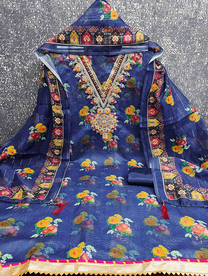 women floral embroidered unstitched suit set - 22265089 -  Standard Image - 3
