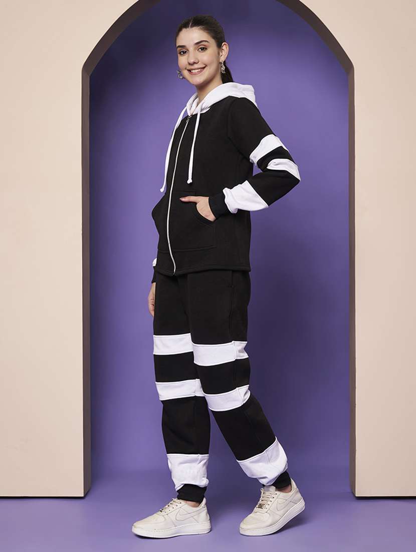 women color blocked hooded co-ord set - 22265114 -  Standard Image - 3