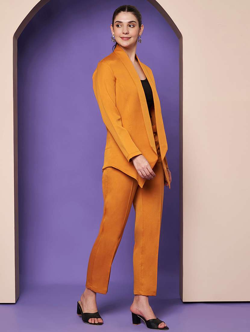 women solid blazer and trouser co-ord set - 22265116 -  Standard Image - 3