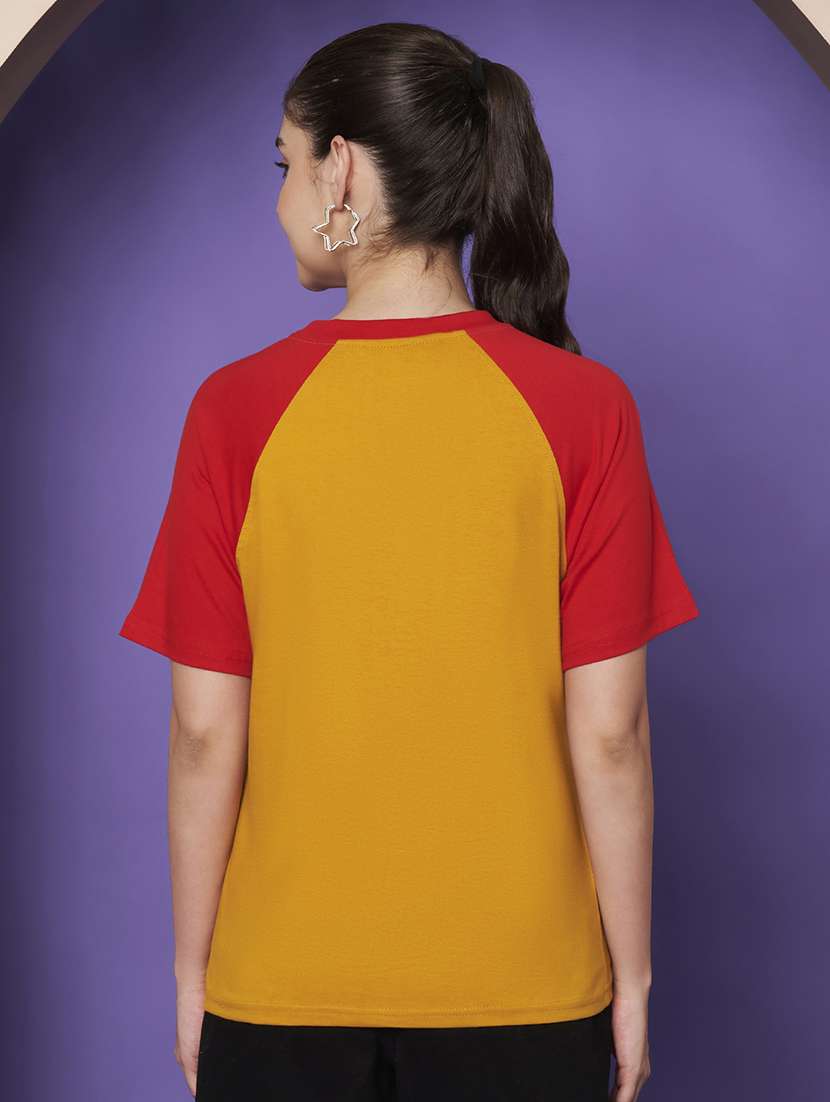 women color blocked short sleeeve relaxed fit t-shirt - 22265121 -  Standard Image - 3