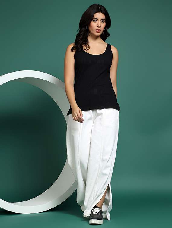 women black solid sleeveless camisole - 22265129 -  Standard Image - 5