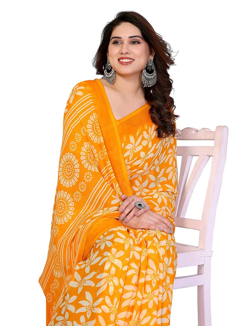 women printed casual wear saree with blouse - 22265393 -  Standard Image - 3