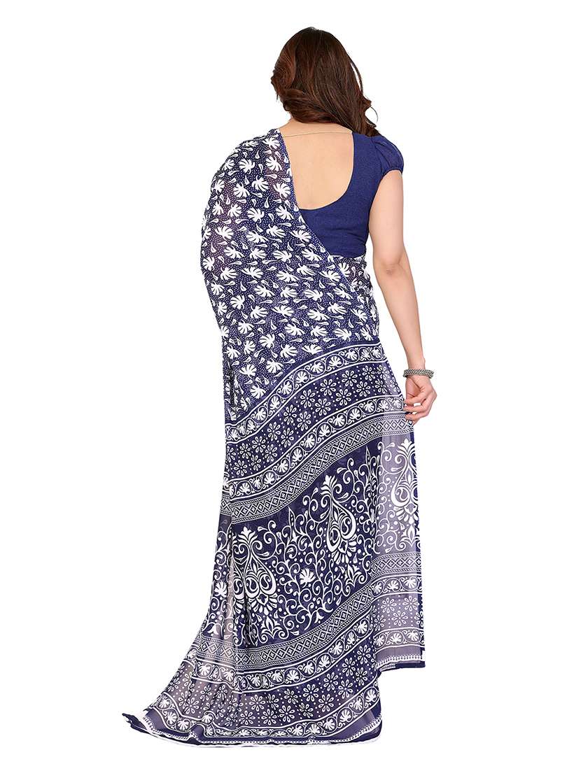 women printed casual wear saree with blouse - 22265404 -  Standard Image - 3