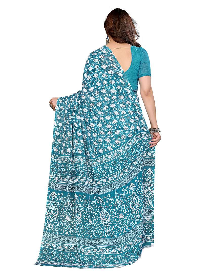 women printed casual wear saree with blouse - 22265407 -  Standard Image - 3