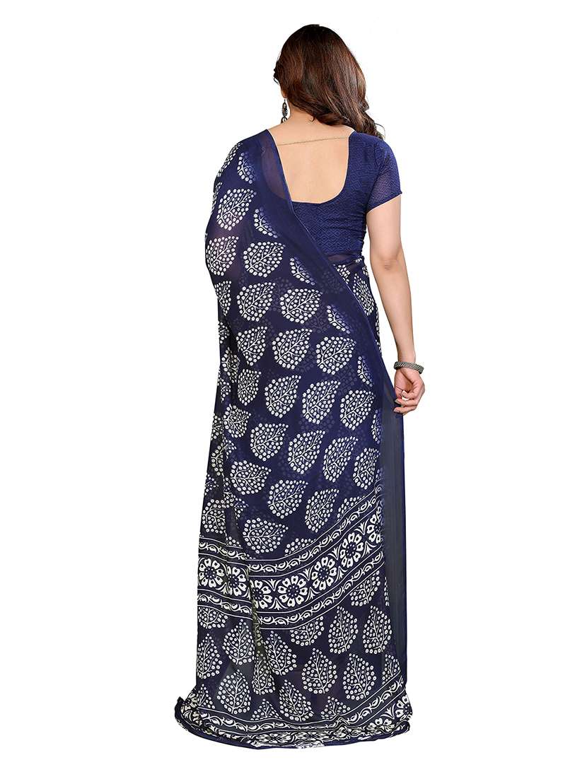 women printed casual wear saree with blouse - 22265420 -  Standard Image - 3