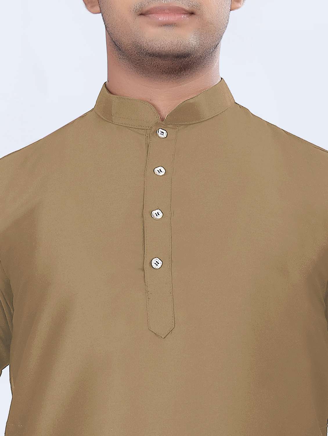 men solid mandarin neck long kurta - 22265481 -  Standard Image - 3
