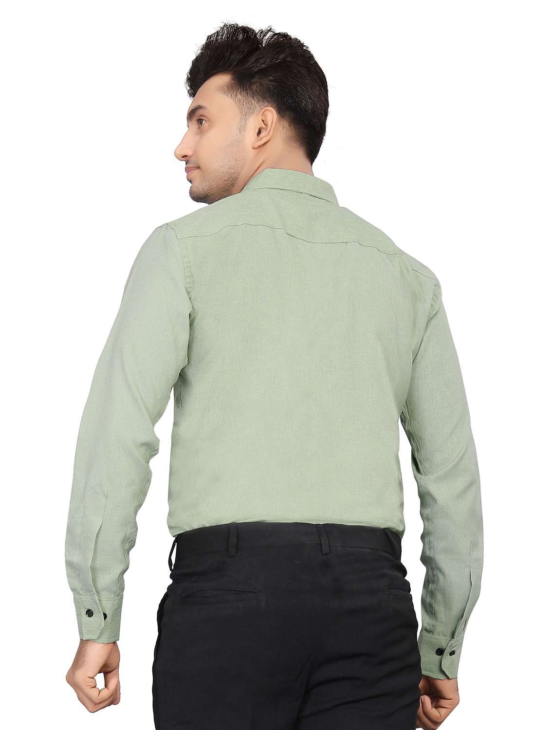 men solid long sleeve regualr fit formal shirt - 22265498 -  Standard Image - 3