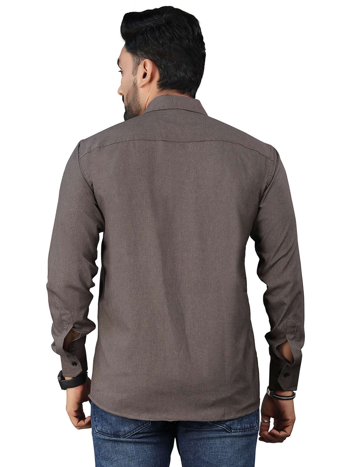 men solid long sleeve regualr fit casual shirt - 22265499 -  Standard Image - 3