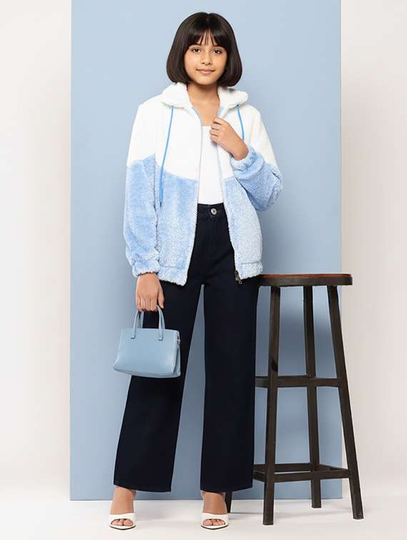 girls color blocked long sleeve jacket - 22265703 -  Standard Image - 3