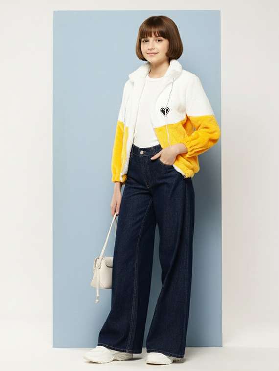 girls color blocked long sleeve jacket - 22265704 -  Standard Image - 3