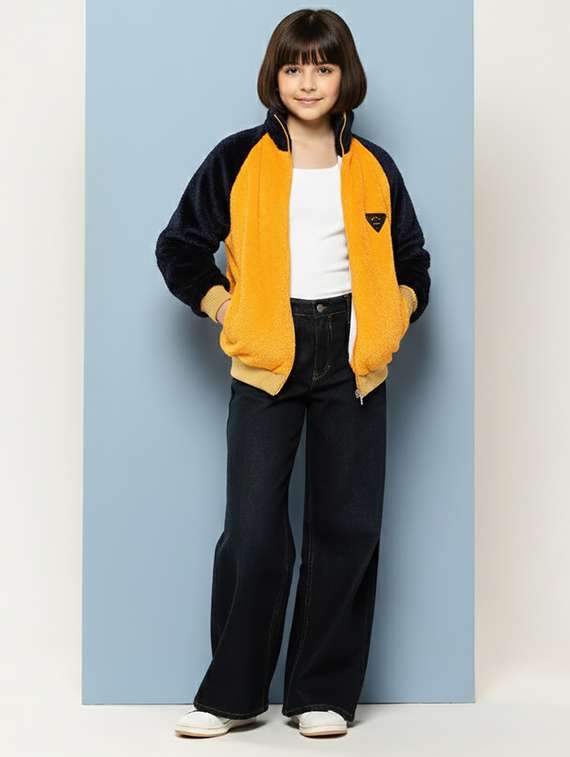 girls color blocked long sleeve jacket - 22265707 -  Standard Image - 3