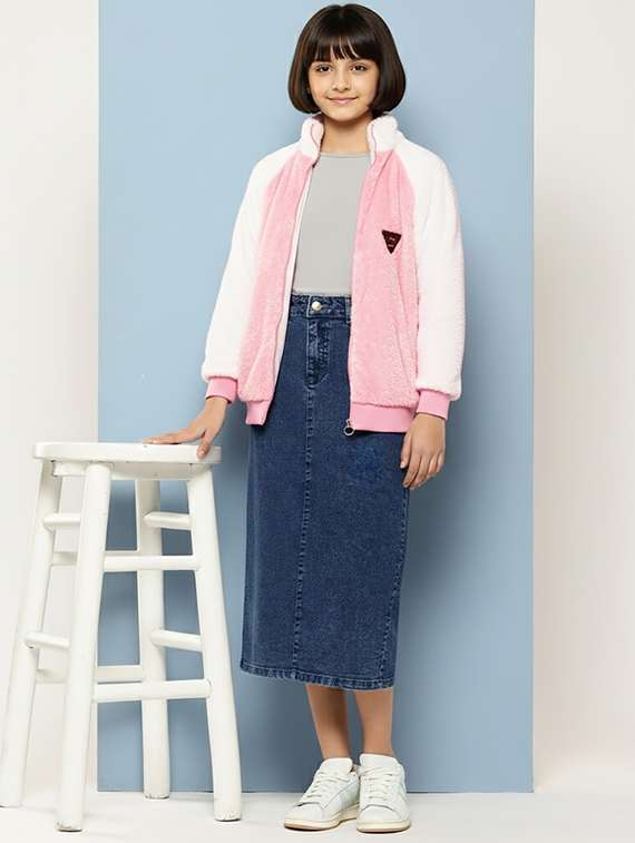 girls color blocked long sleeve jacket - 22265710 -  Standard Image - 3