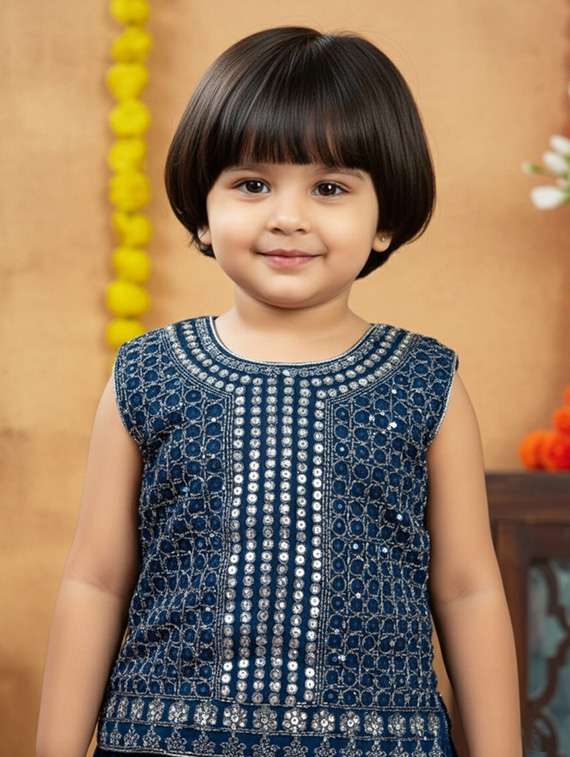 girls embroidered lehenga choli with dupatta set - 22265718 -  Standard Image - 3