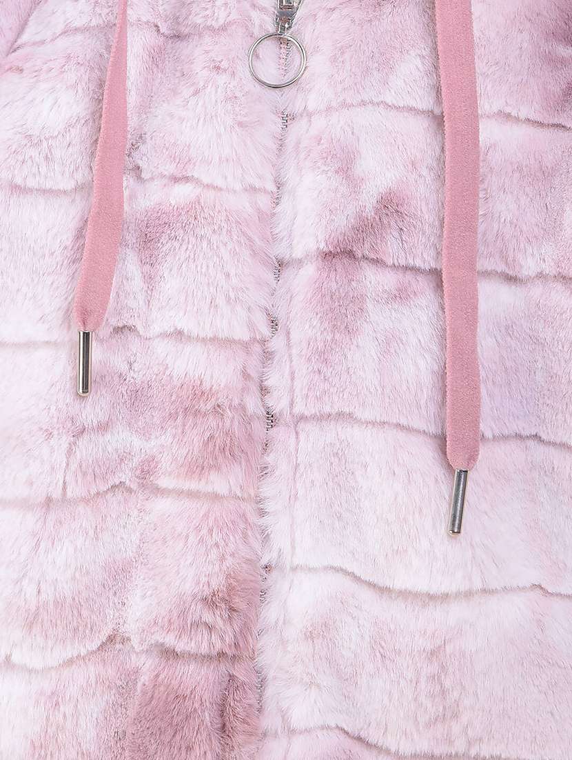 girls printed long sleeve hooded fur jacket - 22265725 -  Standard Image - 5