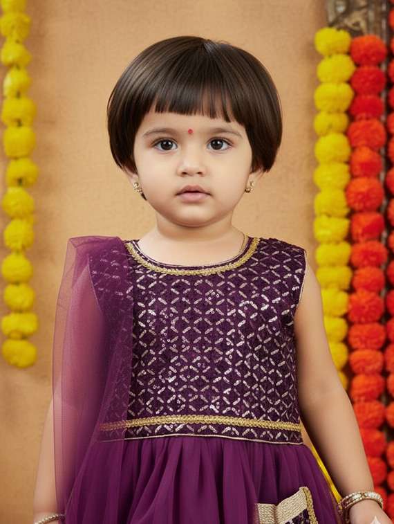 girls embroidered lehenga choli with dupatta set - 22265726 -  Standard Image - 3