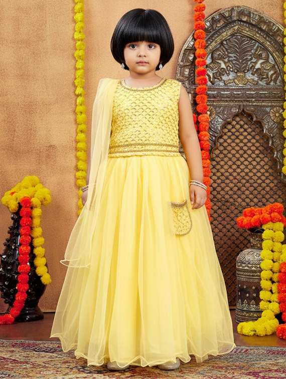 girls embroidered lehenga choli with dupatta set